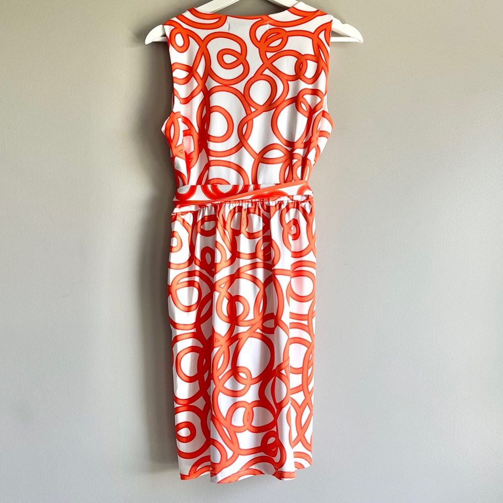 Gretchen Scott date night dress womens small jersey string thing orange vneck - Picture 2 of 7